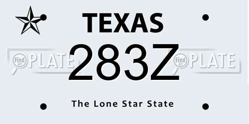 283Z Texas License Plate