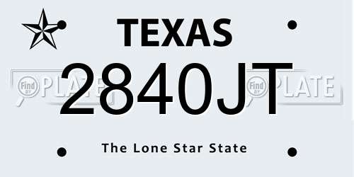 2840JT Texas License Plate