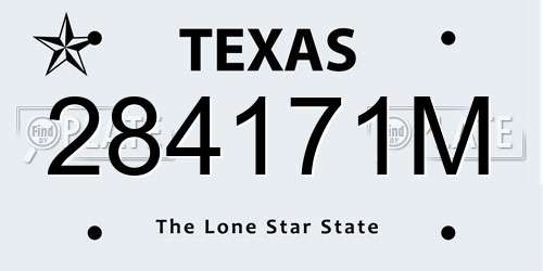 284171M Texas License Plate