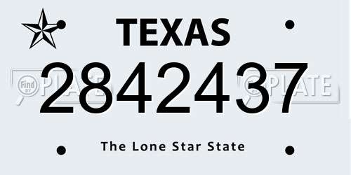 2842437 Texas License Plate
