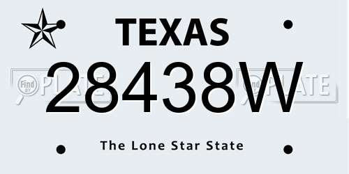 28438W Texas License Plate
