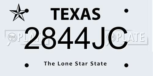 2844JC Texas License Plate