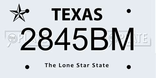 2845BM Texas License Plate