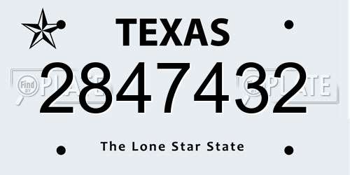 2847432 Texas License Plate