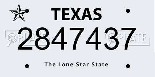 2847437 Texas License Plate