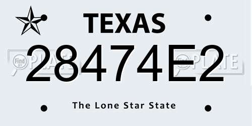 28474E2 Texas License Plate