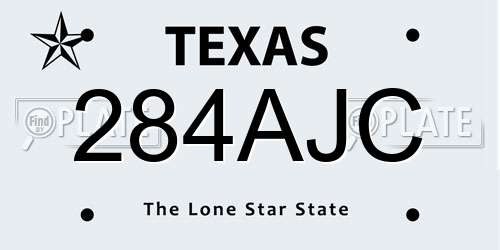 284AJC Texas License Plate