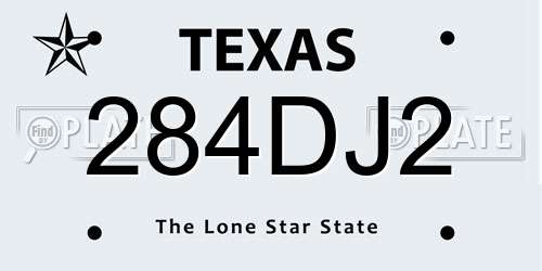 284DJ2 Texas License Plate
