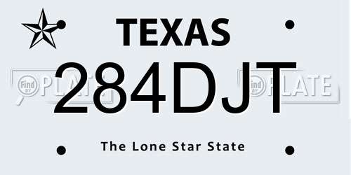 284DJT Texas License Plate
