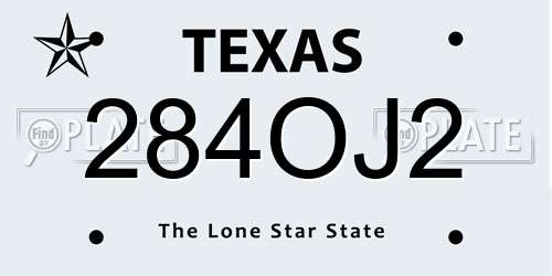 284OJ2 Texas License Plate