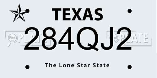 284QJ2 Texas License Plate