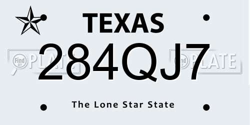 284QJ7 Texas License Plate
