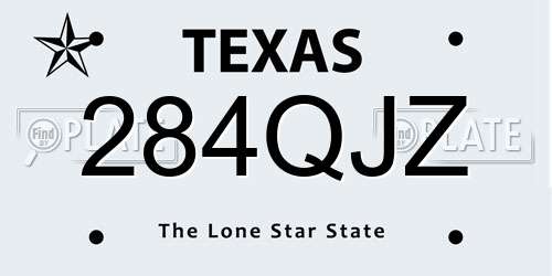 284QJZ Texas License Plate