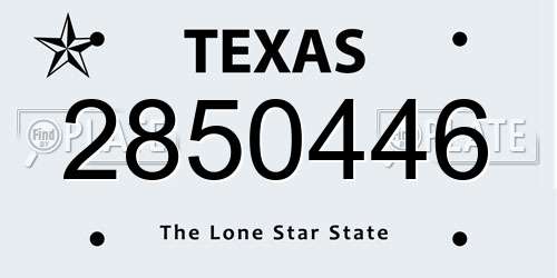 2850446 Texas License Plate