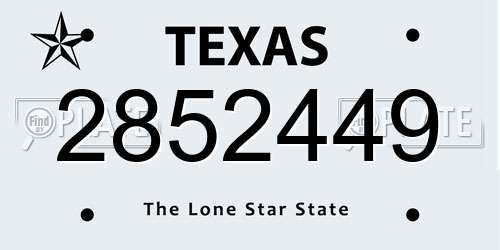 2852449 Texas License Plate