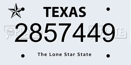 2857449 Texas License Plate