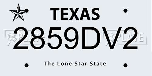 2859DV2 Texas License Plate