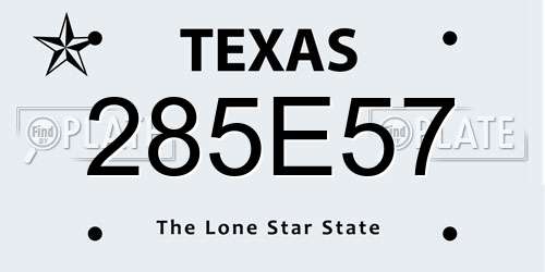 285E57 Texas License Plate
