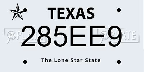 285EE9 Texas License Plate