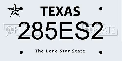 285ES2 Texas License Plate