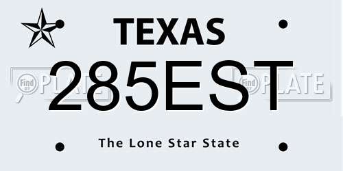285EST Texas License Plate