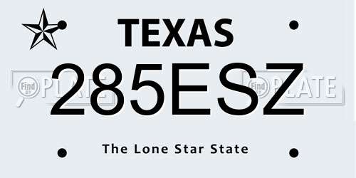 285ESZ Texas License Plate