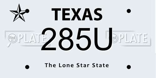 285U Texas License Plate