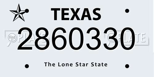 2860330 Texas License Plate