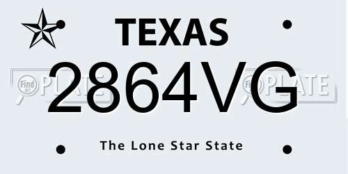 2864VG Texas License Plate