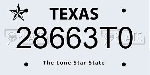 28663T0 Texas License Plate