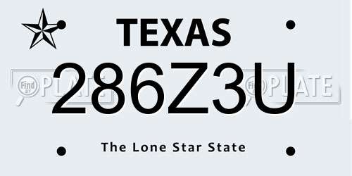 286Z3U Texas License Plate