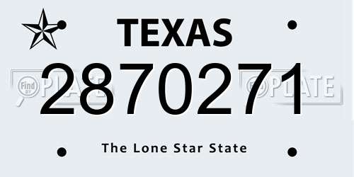 2870271 Texas License Plate