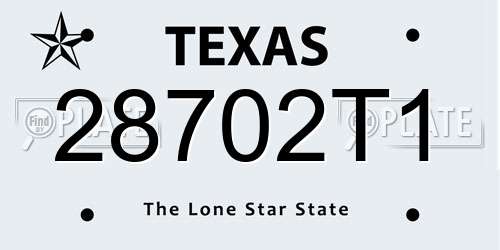 28702T1 Texas License Plate