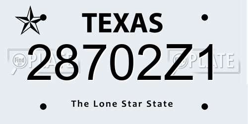 28702Z1 Texas License Plate
