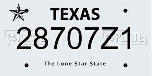 28707Z1 Texas License Plate