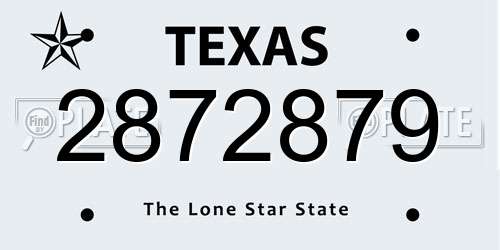 2872879 Texas License Plate