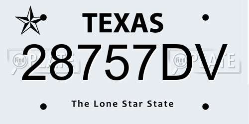 28757DV Texas License Plate