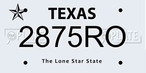 2875RO Texas License Plate