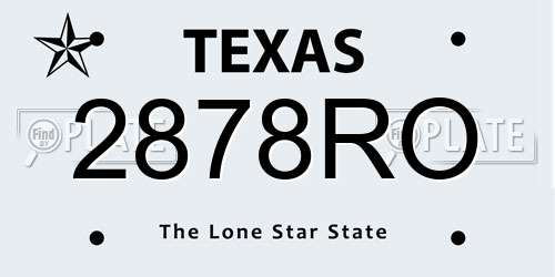 2878RO Texas License Plate
