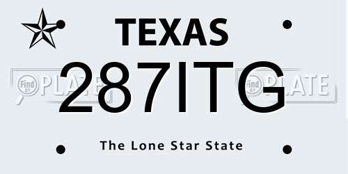 287ITG Texas License Plate