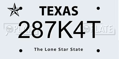 287K4T Texas License Plate