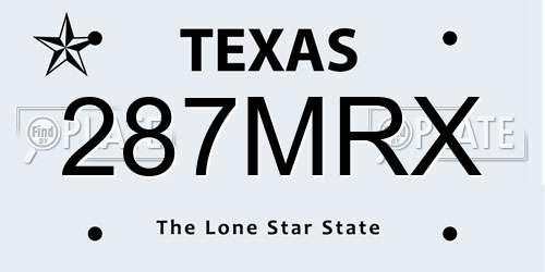 287MRX Texas License Plate