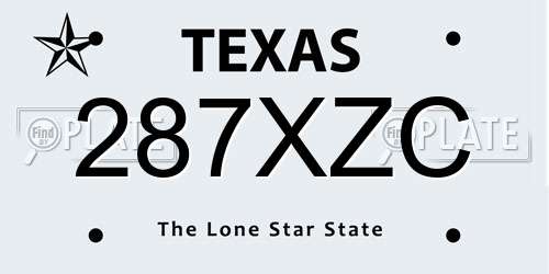 287XZC Texas License Plate