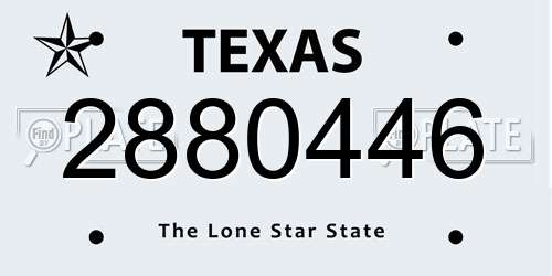 2880446 Texas License Plate
