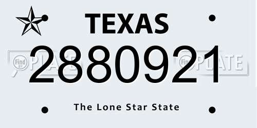 2880921 Texas License Plate