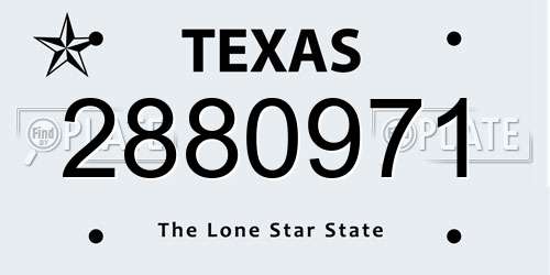 2880971 Texas License Plate