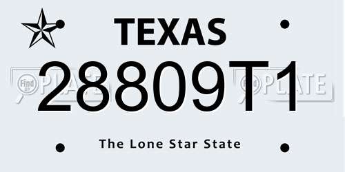 28809T1 Texas License Plate
