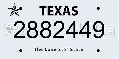 2882449 Texas License Plate