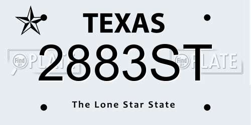 2883ST Texas License Plate