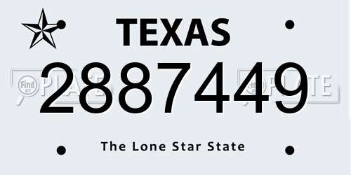 2887449 Texas License Plate